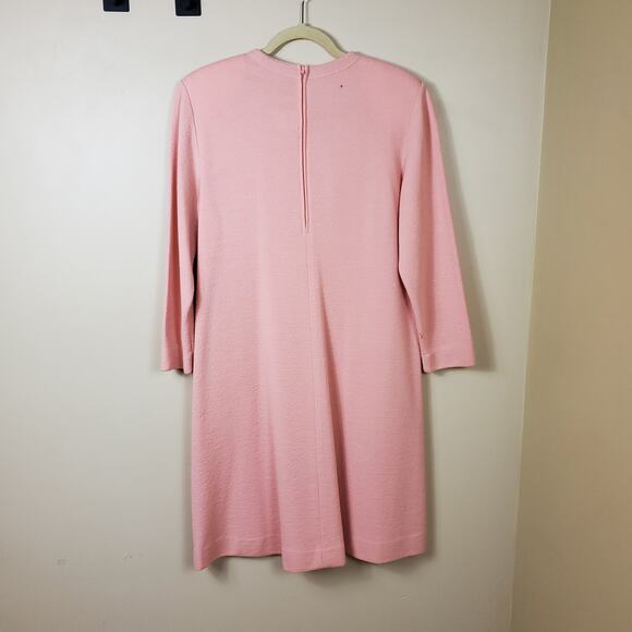 Vintage Castleberry Pink Wool/Knit Classic 1990's Dress in Pink Size 12 - Picture 6 of 12